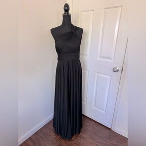 Azazie Charlize Elegant Black One-Shoulder Evening Gown